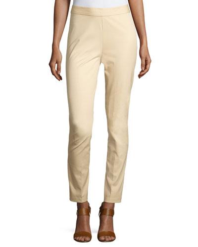 Bi-stretch Pull-on Ankle Pants, Beach Wood