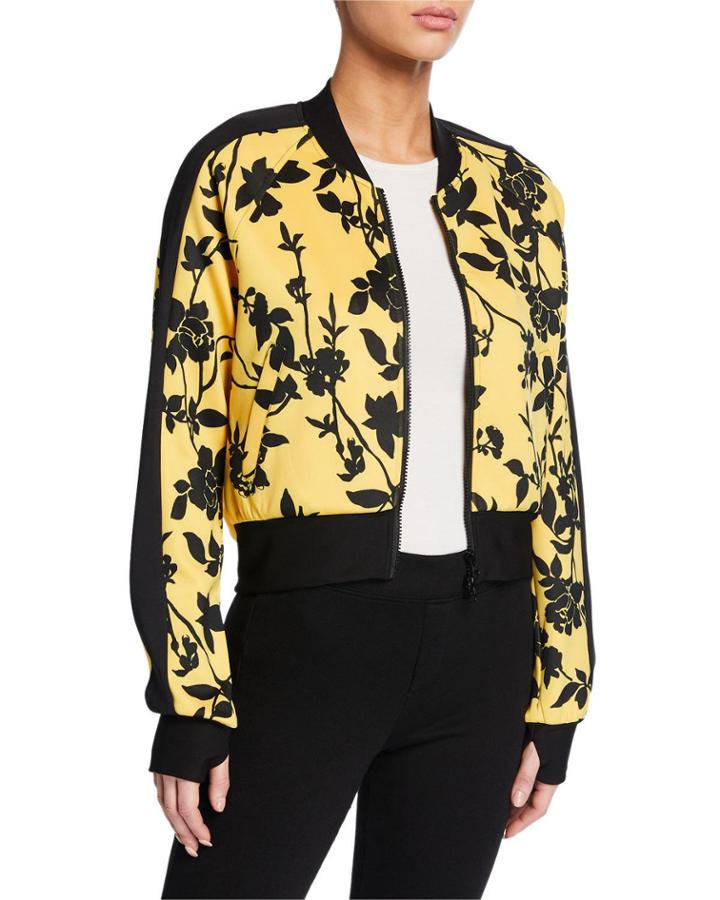 Floral-print Lightweight Crop Jacket