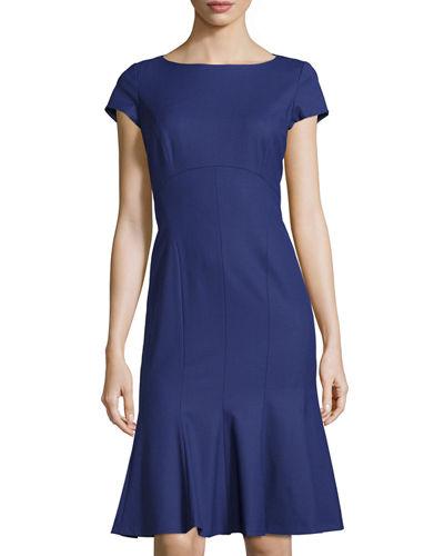 Edwina Short-sleeve Flounce Dress