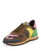 Psychedelic Camouflage Sneakers, Army Green/multi