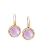 18k Rose Gold Amethyst & Diamond Drop Earrings