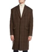 Men's Striped Vintage Wool Topcoat