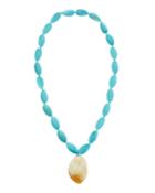 Turquoise Horn Pendant Necklace