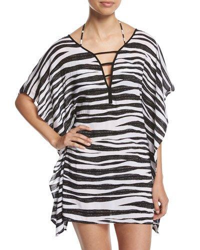 Anita Camila Graphic-print Caftan, Black/white