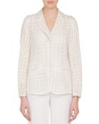 One-button Secret Curtain Embroidered Jacket