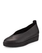 Canoe Leather Slip-on Flat, Black