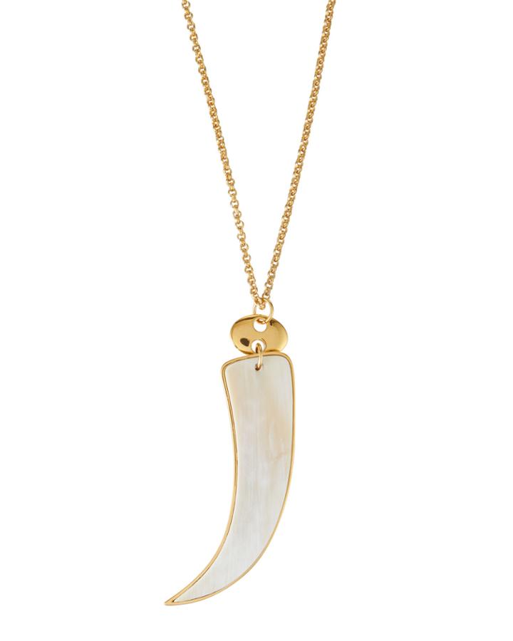 Bezel-set Horn Pendant Necklace