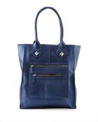 Hitter Faux-leather Tote Bag, Blue