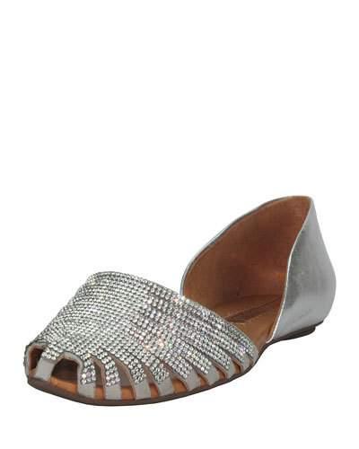 Antonia Crystal Caged D'orsay Flat, Bright