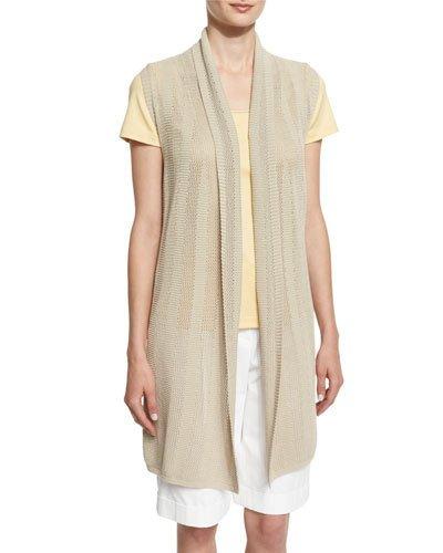 Mesh Striped Vest, Bisque
