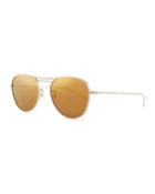 Cade Mirrored Butterfly Sunglasses, Auburn/gold