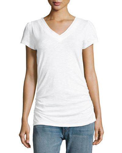 Shirred-seams Jersey Top