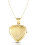 14k Italian Satin Heart Locket Necklace