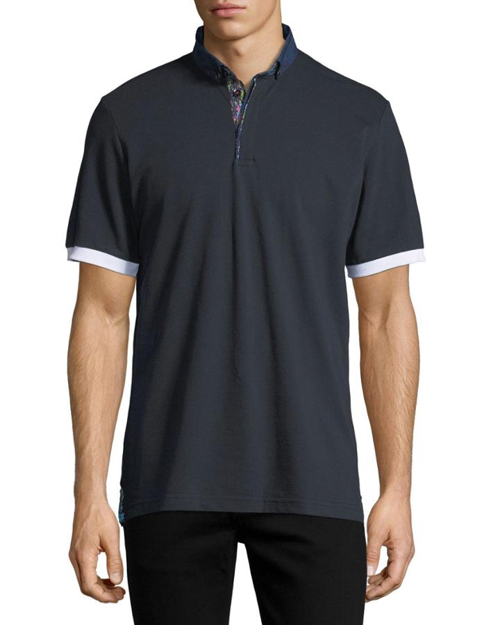 Button-down Contrast-trim Polo
