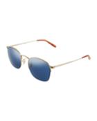 Rickman 51 Round Metal Sunglasses, Blue