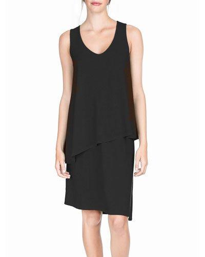 Double-layer Asymmetric Tank Dress,