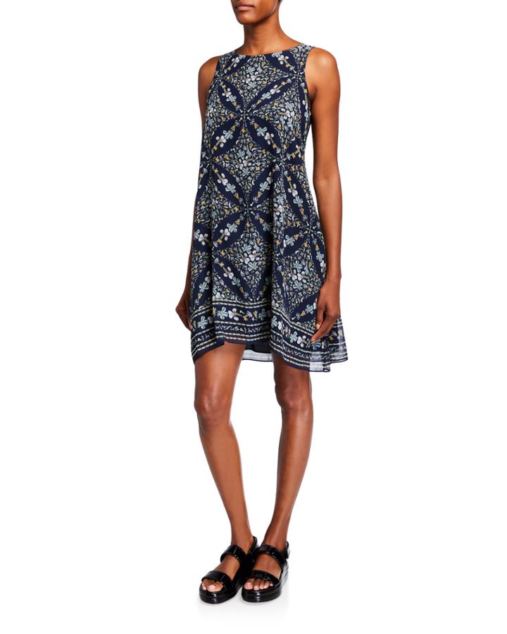 Trapeze Floral Print Dress