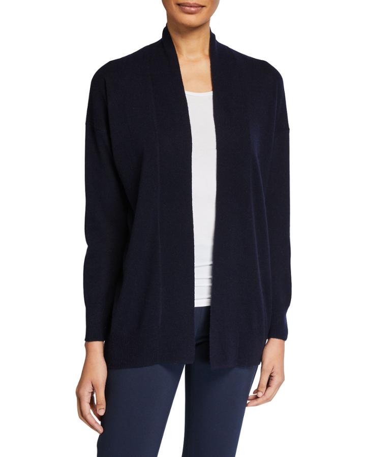 Open-front Drop-shoulder Wool/cashmere Cardigan