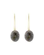 Ilume Labradorite & Crystal V-hook Drop Earrings