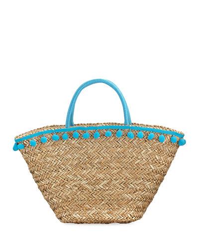 Monica Seagrass Pompom-trim Tote