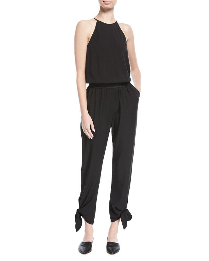 Halter-neck Tapered-leg Jumpsuit