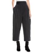 High-waist Wide-leg Cropped Pants
