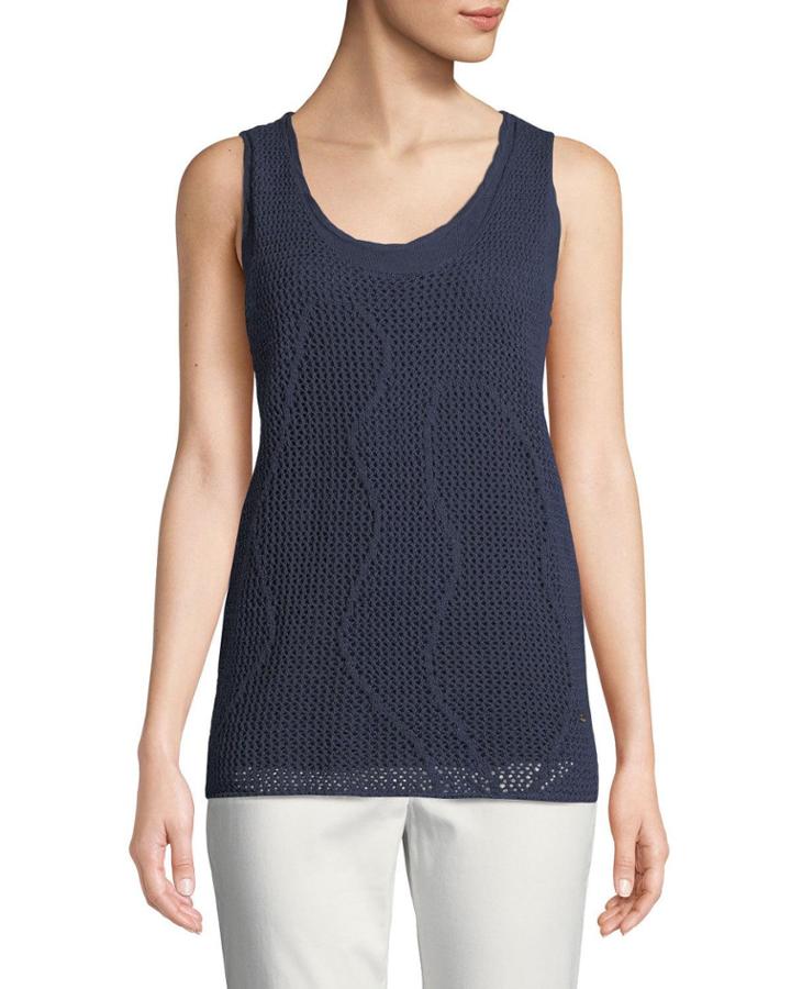 Layered Sleeveless Cotton-linen