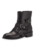 Nori Buckle-strap Leather Booties