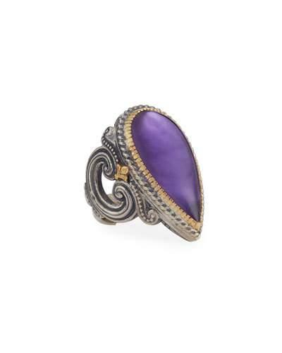 Erato Teardrop Amethyst Doublet Ring,