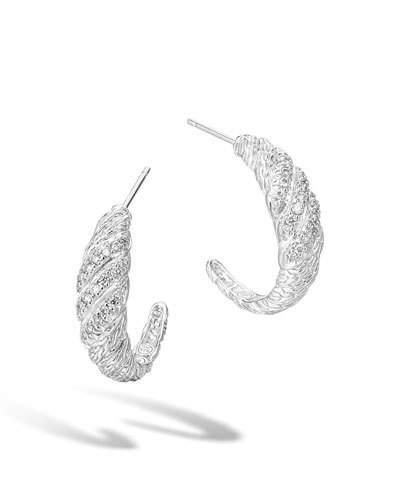 Classic Chain Diamond Pav&eacute; Hoop Earrings