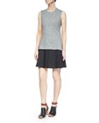 Sleeveless Cutout-back Flared