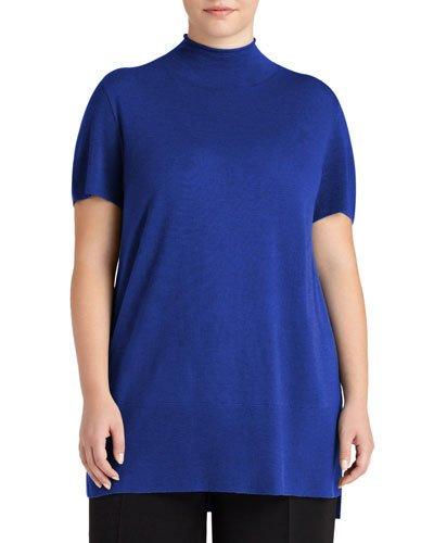 Short-sleeve Rolled-collar Tunic,