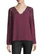 Lightweight Long-sleeve Crepe Blouse With