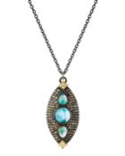 Old World Marquis Peruvian Opal Triplet Necklace With Diamonds