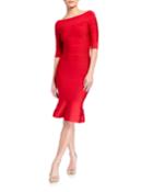 Wide-neck Bandage Dress