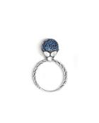 Dot Silver Lava Pave Sapphire Ring,