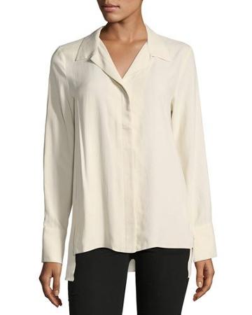 Tami Silk Button-front Blouse