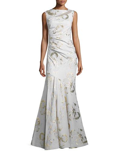 Sleeveless Metallic Jacquard