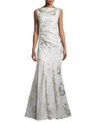 Sleeveless Metallic Jacquard