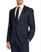 Men's Check Wool Two-piece Suit With Cropped Trousers
