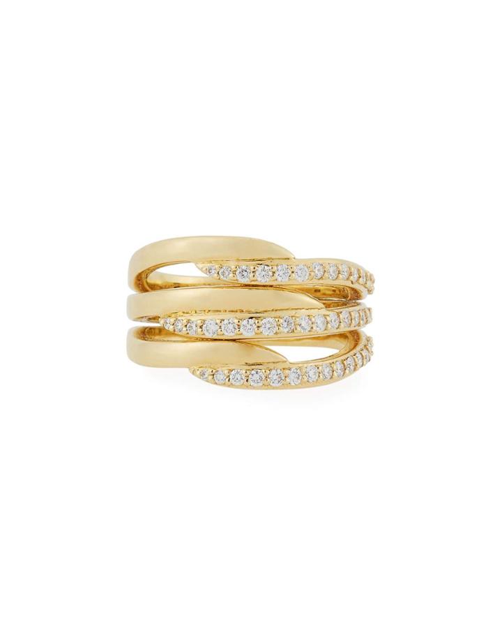 18k Diamond Triple Crescent Ring,
