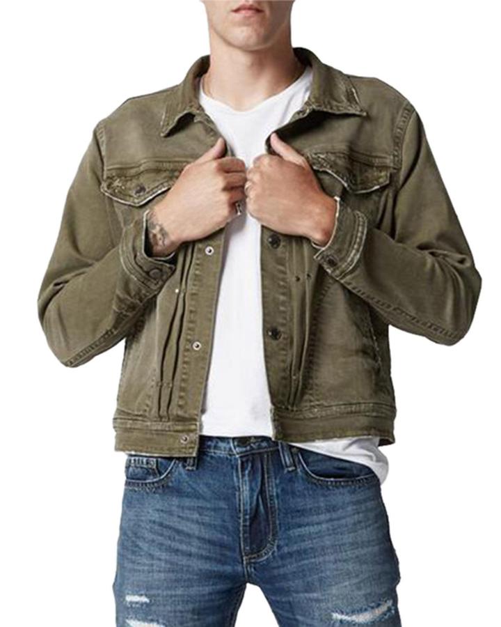 Men's Denim Snap-front Jacket