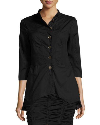 Sheela Asymmetric-hem Jacket, Black