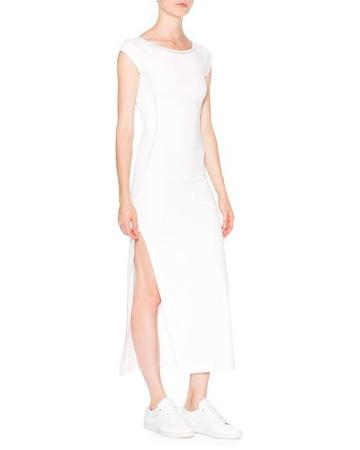 Cap-sleeve Ballet Dress W/mesh Insets, White