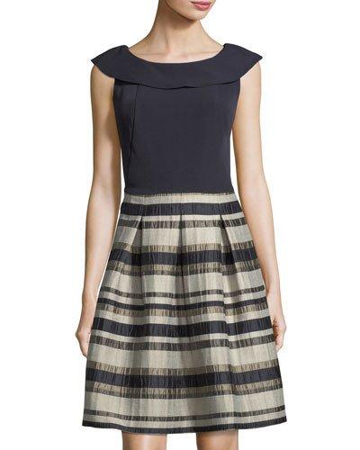 Crepe Jacquard Party Dress