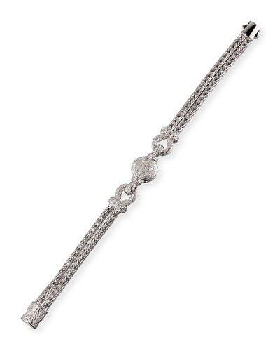 Looped Chain Bracelet W/ Pave Diamond