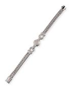 Looped Chain Bracelet W/ Pave Diamond
