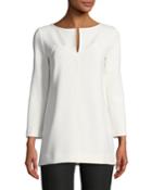Tunic Blouse With Keyhole, Ivory