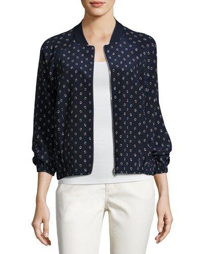 Dancing Dot Reversible Silk Bomber Jacket,