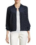 Dancing Dot Reversible Silk Bomber Jacket,